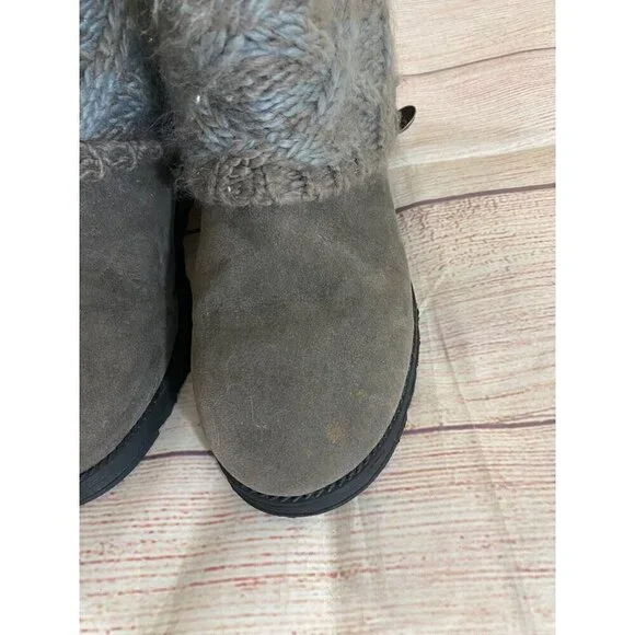 Muk Luks Women's Grey Soft Warm Slipper Booties - 8 - Picture 3 of 13